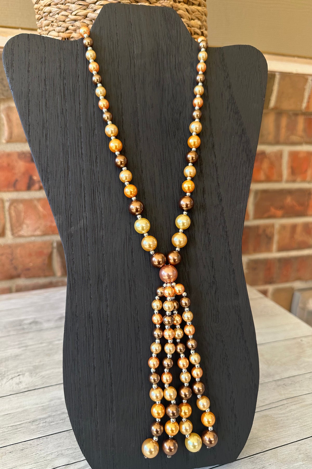 Brown Multi Tassel Necklace - N131BR