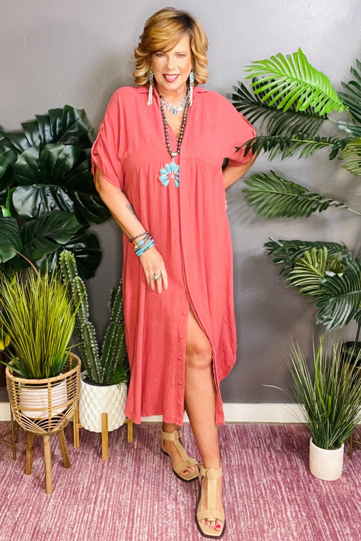 Chic And Simple Linen Dress - DR073CL