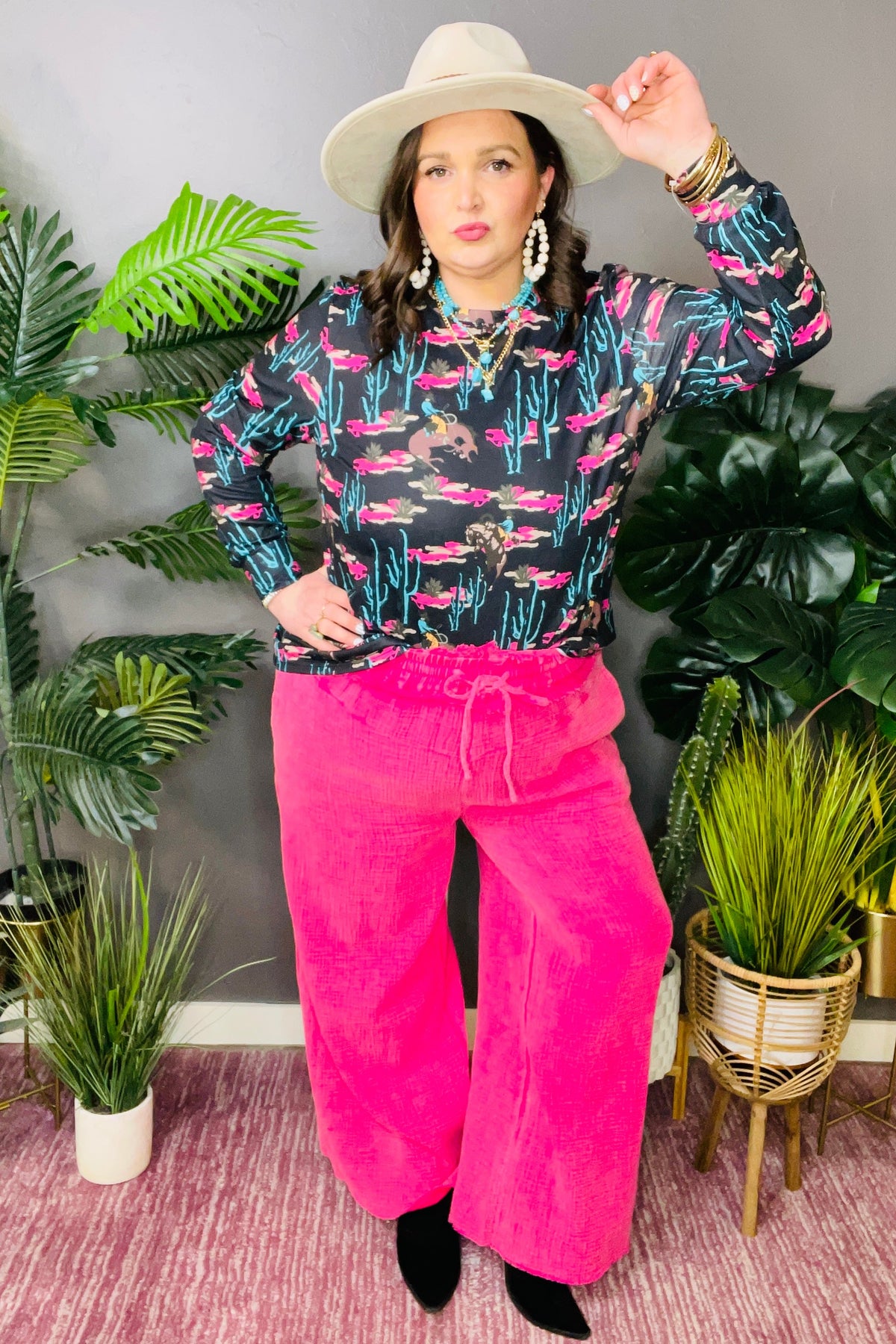 Southern Style Cowgirl Top - S309BK