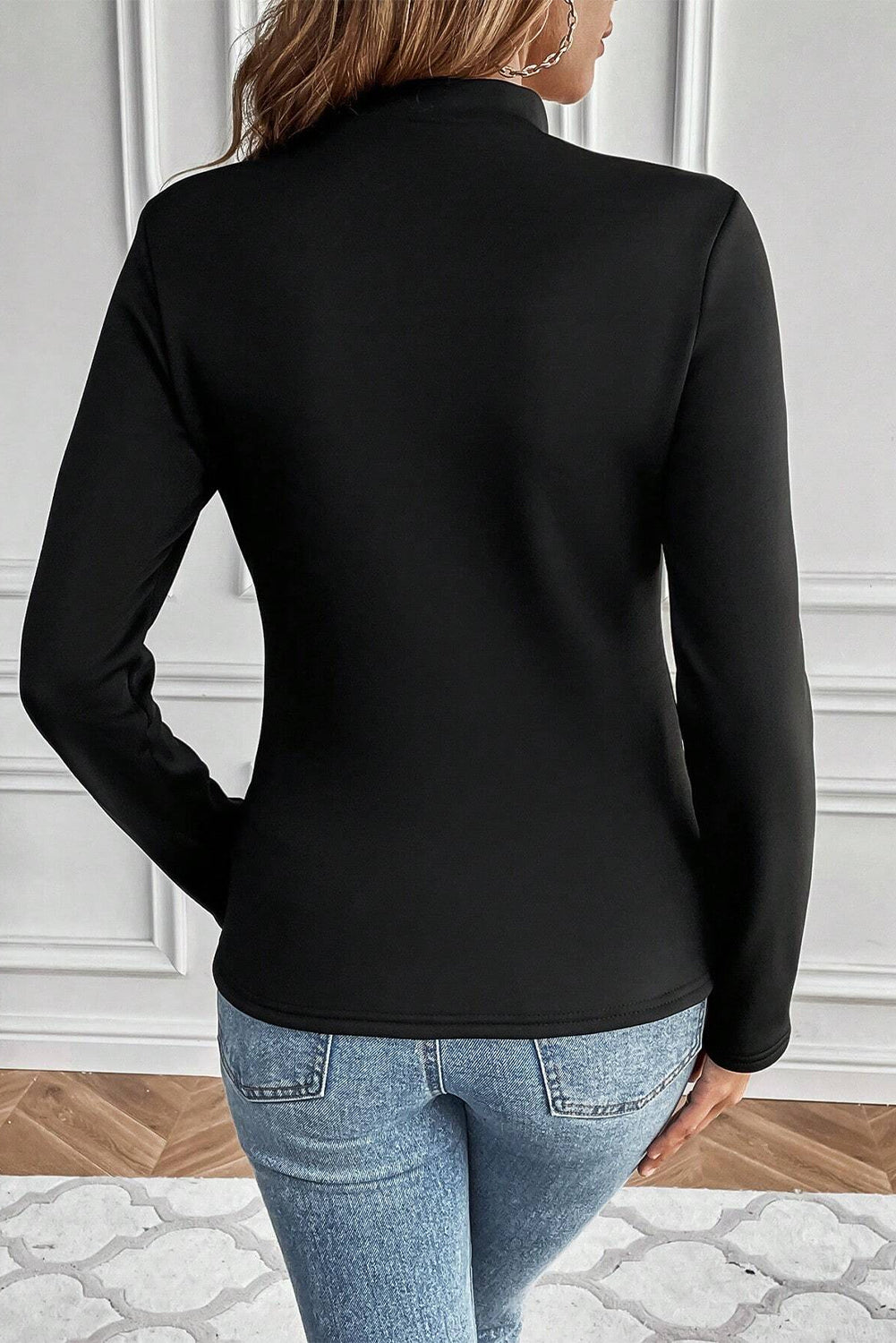 Cozy Girl Vibes Mock Neck Thermal Lined Top