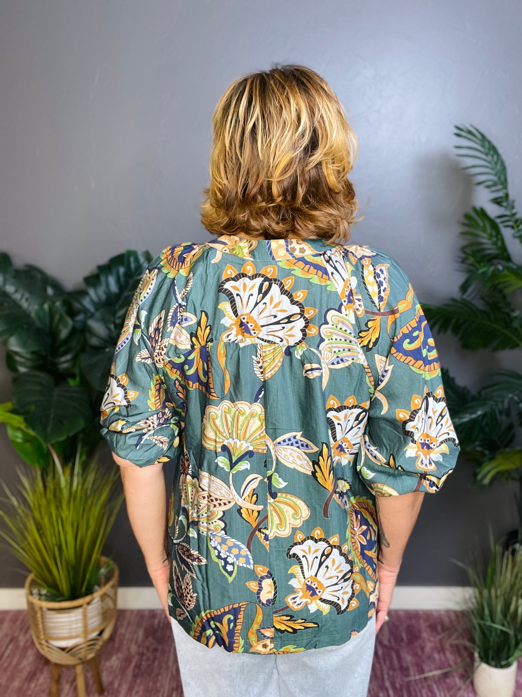 Southern Charm Teal Top - S049TE