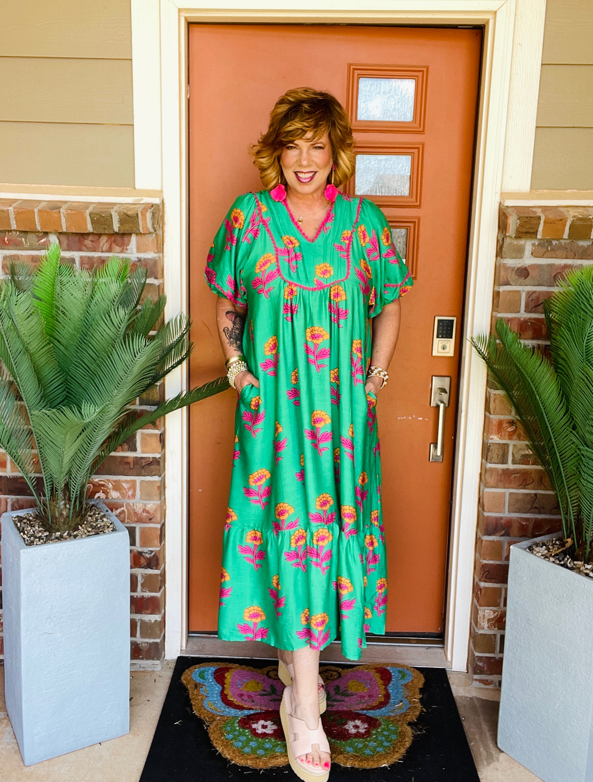 Paradise Calling Floral Print Midi Dress