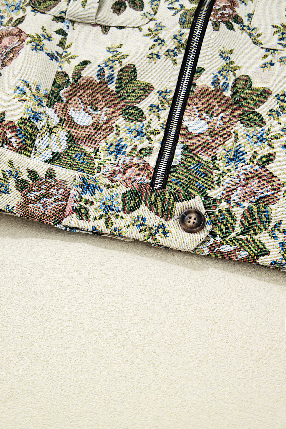 Wildflower Mist Floral Print Zip Up Jacket