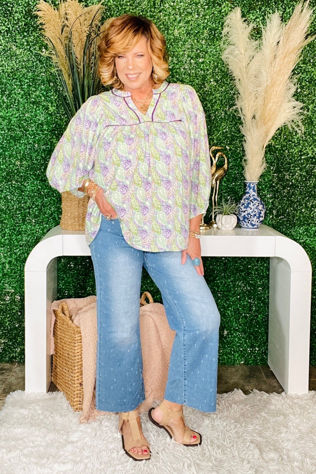 Charming Moments Boho Paisley Top