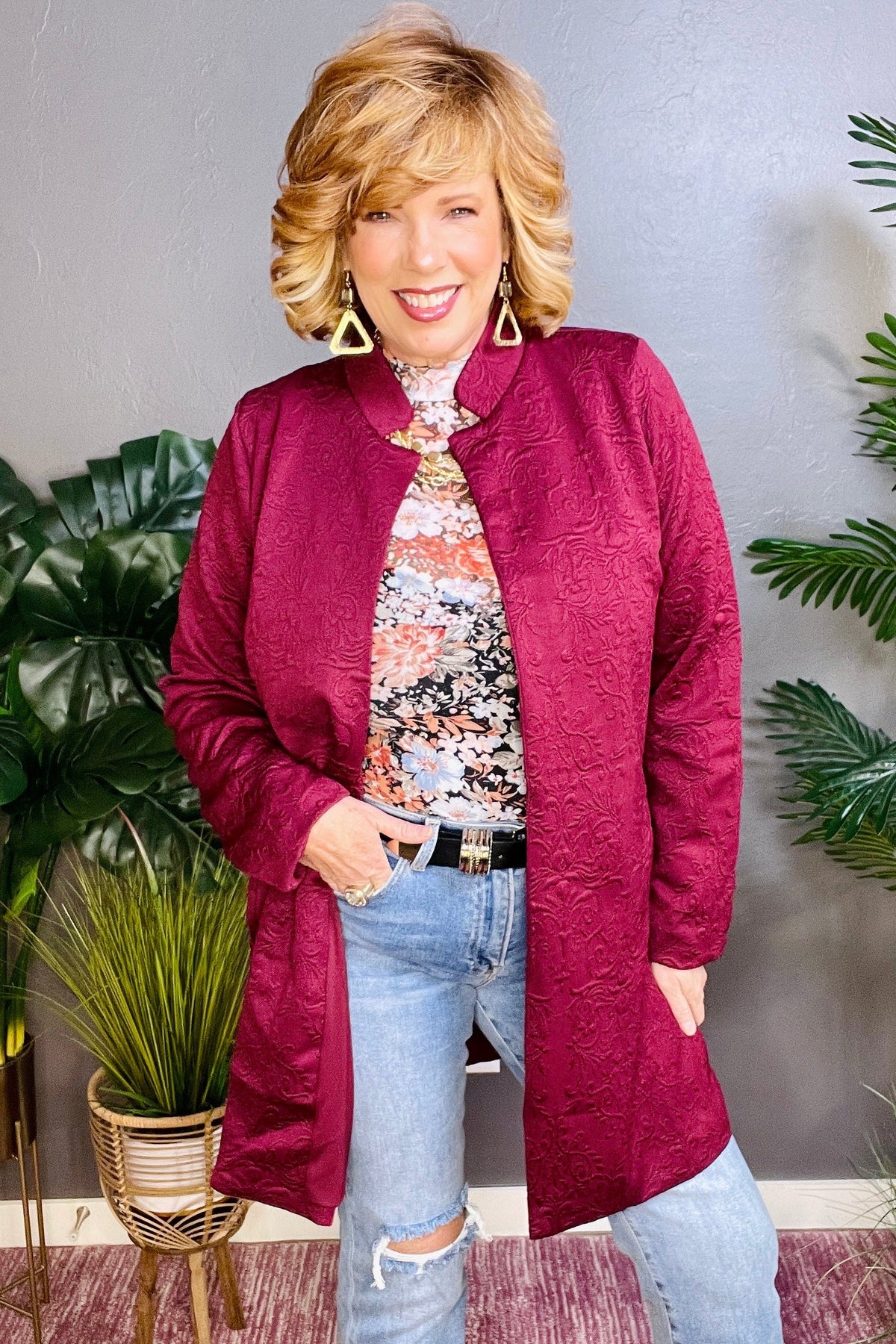 Forever Timeless Wine Coat - OT050WN