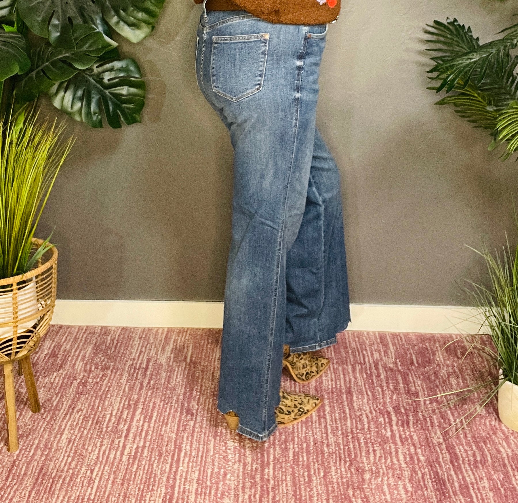 Indie High Waist Tummy Control Raw Hem Jeans