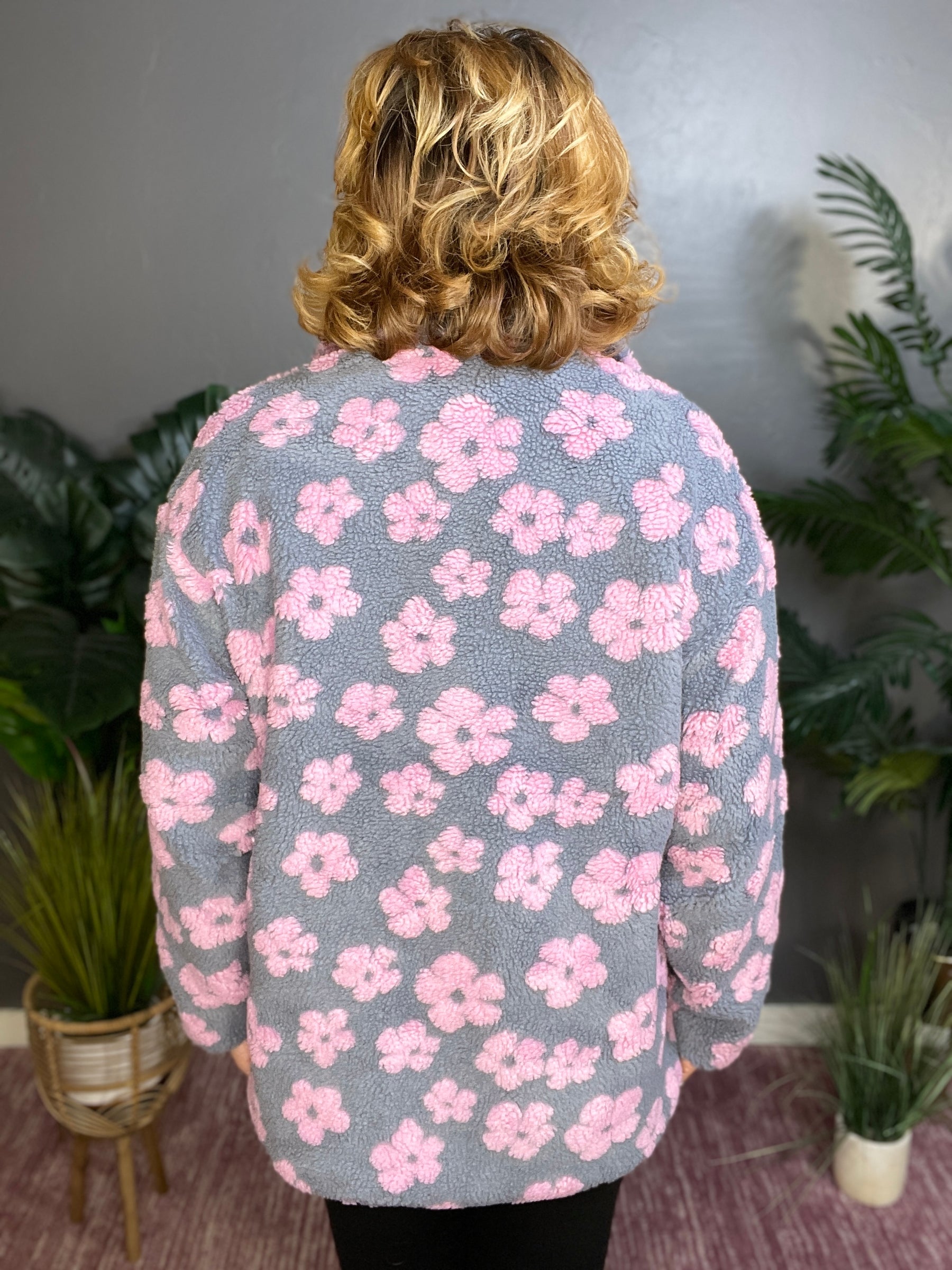 Buy Myself Flowers Sherpa Shacket - OT022GR