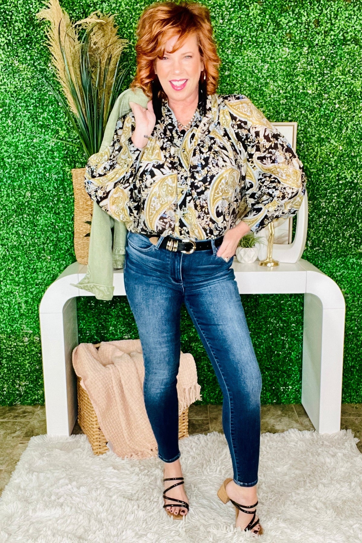 Aubrey Washed Thermal Skinny Jeans