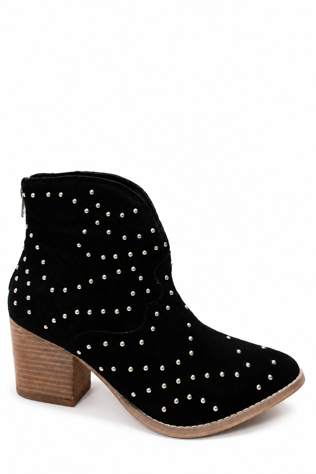 Twilight Studded Heeled Ankle Boot in Black