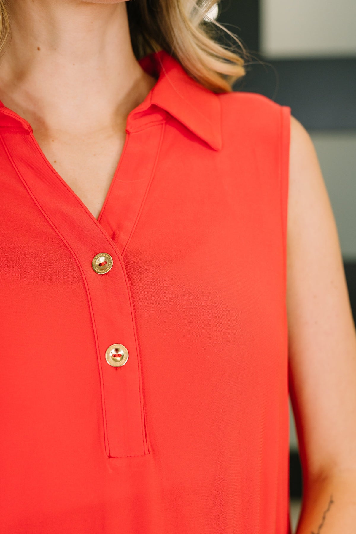 Coral Sands Collared Tank Dress in Tomato Red