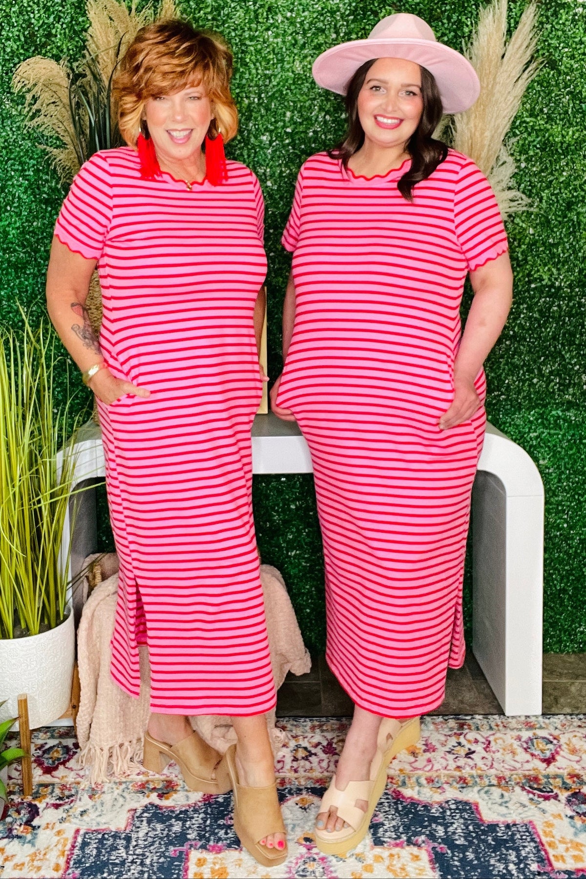 Strawberry Skies Striped Maxi Dress