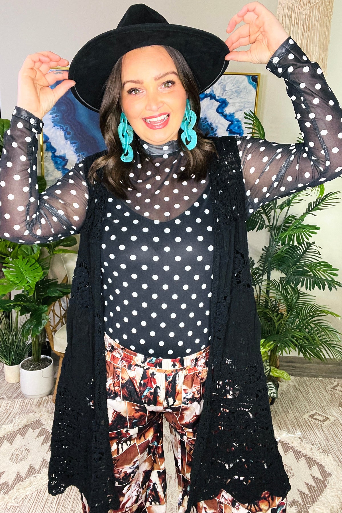Dot To Impress Mesh Top - LW025BK