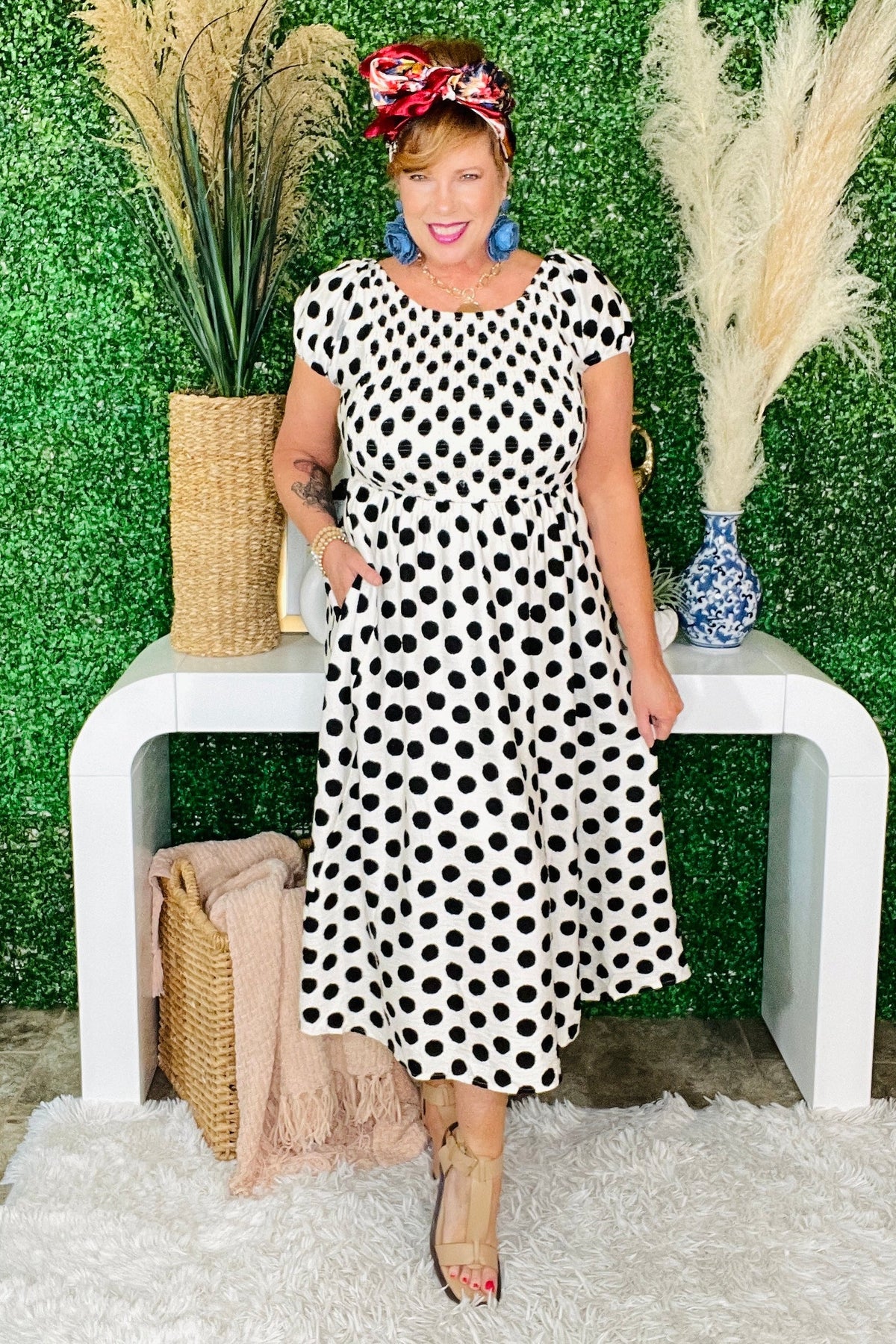 Spot The Drama Midi Dress - DR066BW