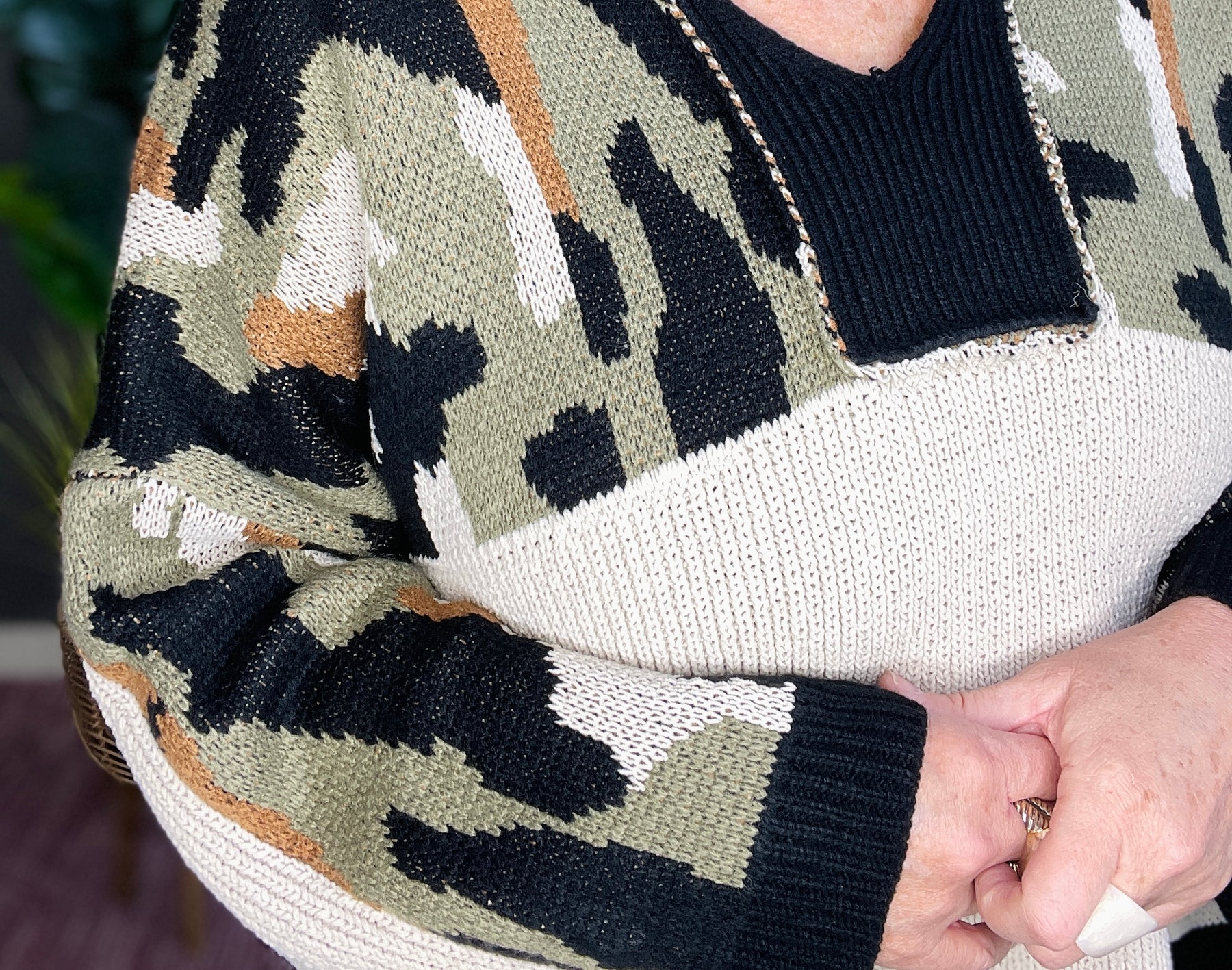 Nowhere To Run Camo Knit Sweater - S048CA