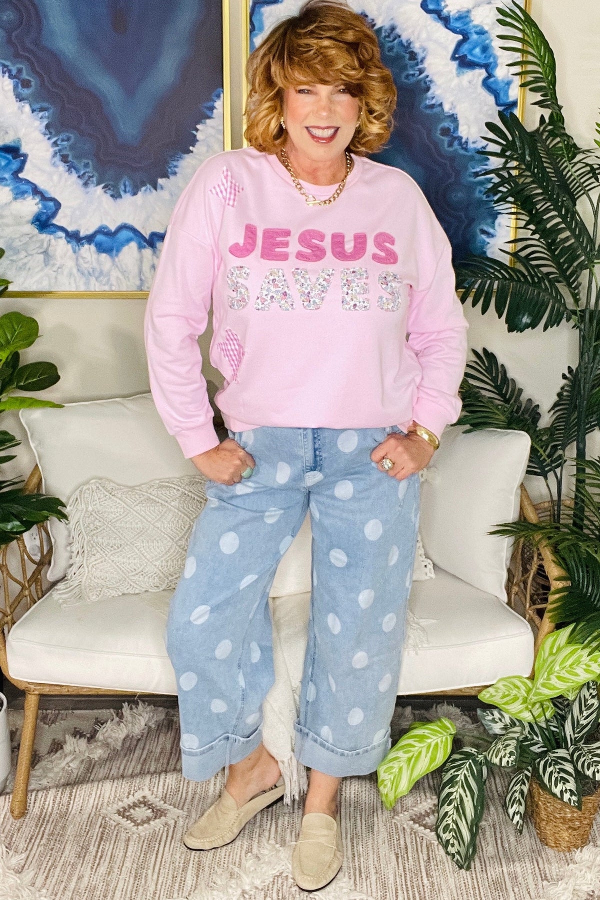 Jesus Saves Star Sweatshirt