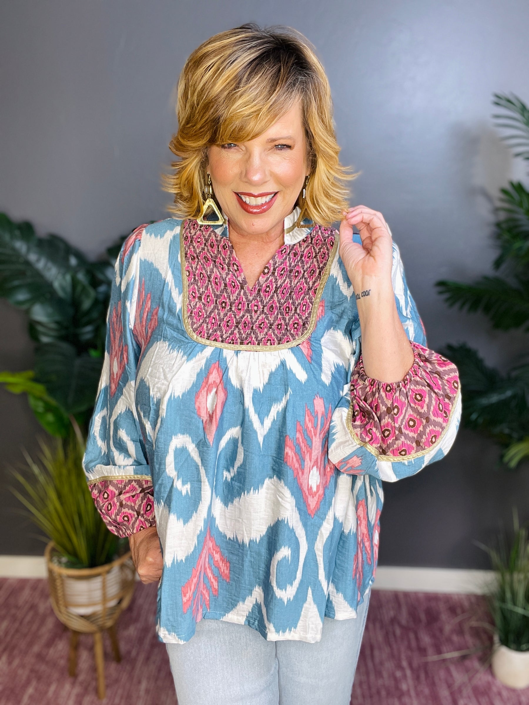 Boho Soul Slate Blue Top - S052SB