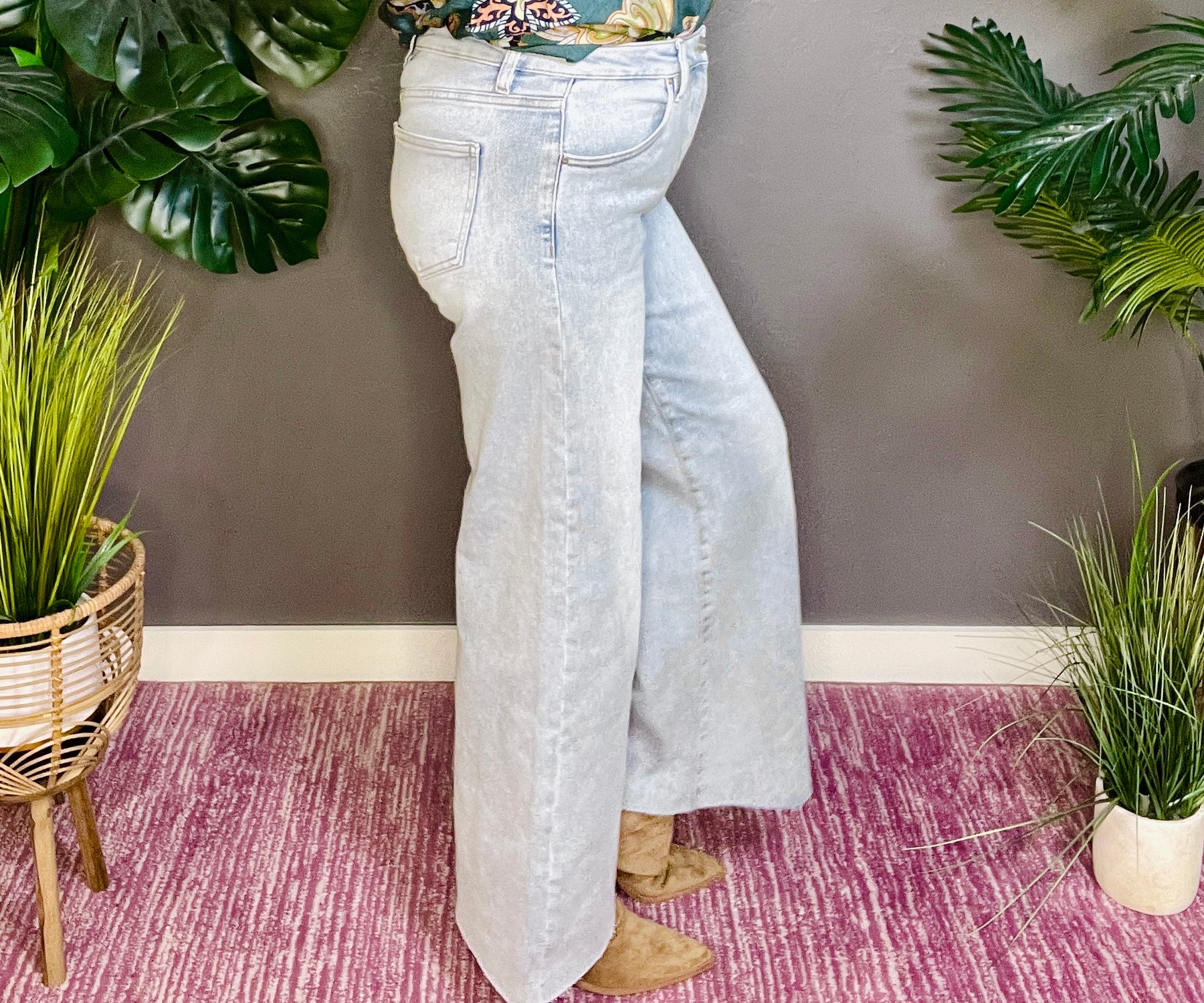 Savannah Full Size High Rise Ankle Wide Palazzo Jeans