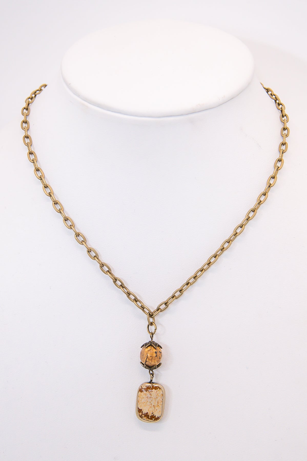Bronze Stone Pendant Necklace - NEK4299BZ