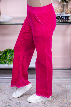 Couldn't Be Sweeter Fuchsia Solid Pants - PNT1475FU
