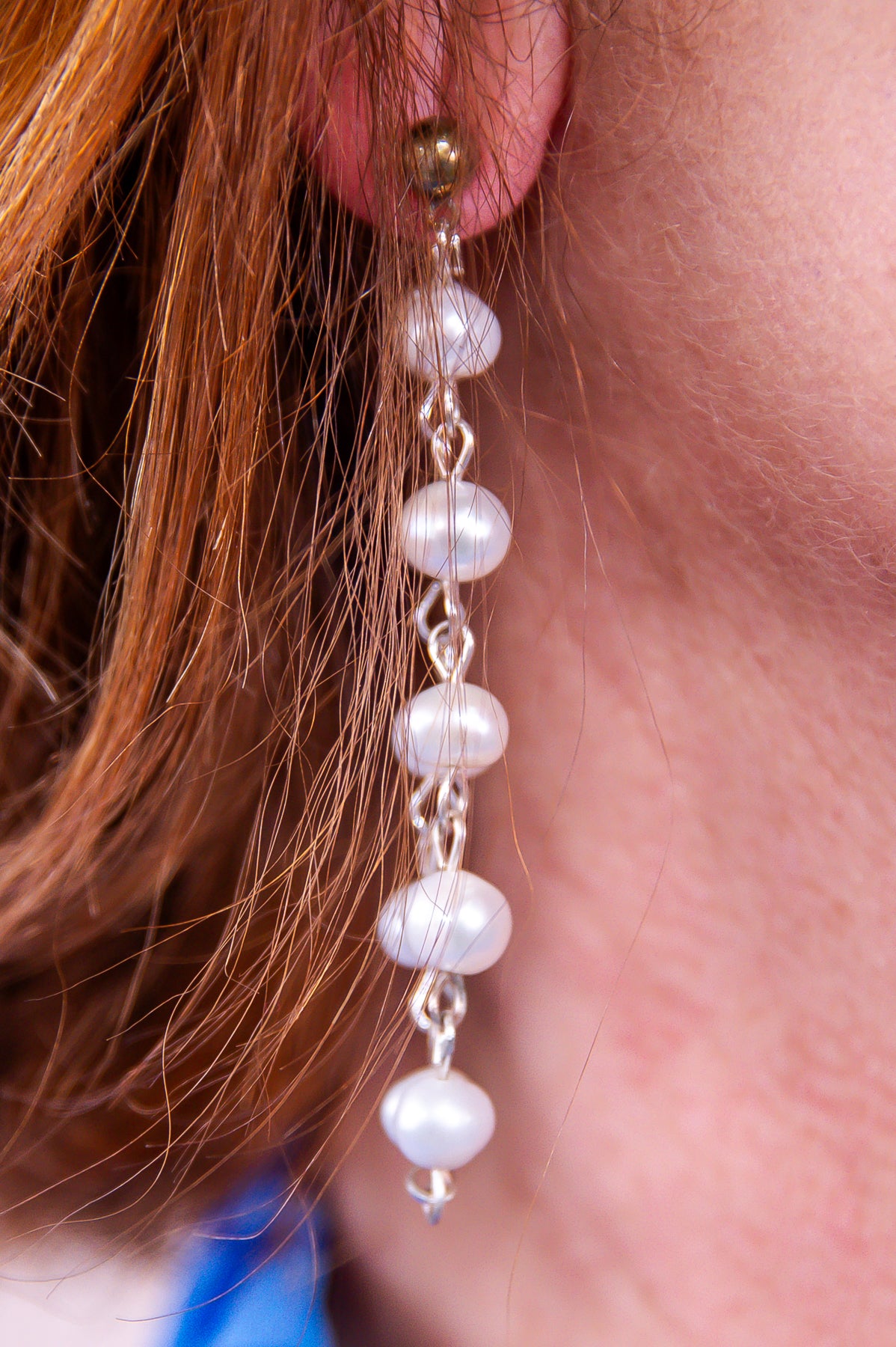 Silver Pearl Hoop Earrings - EAR4278SI