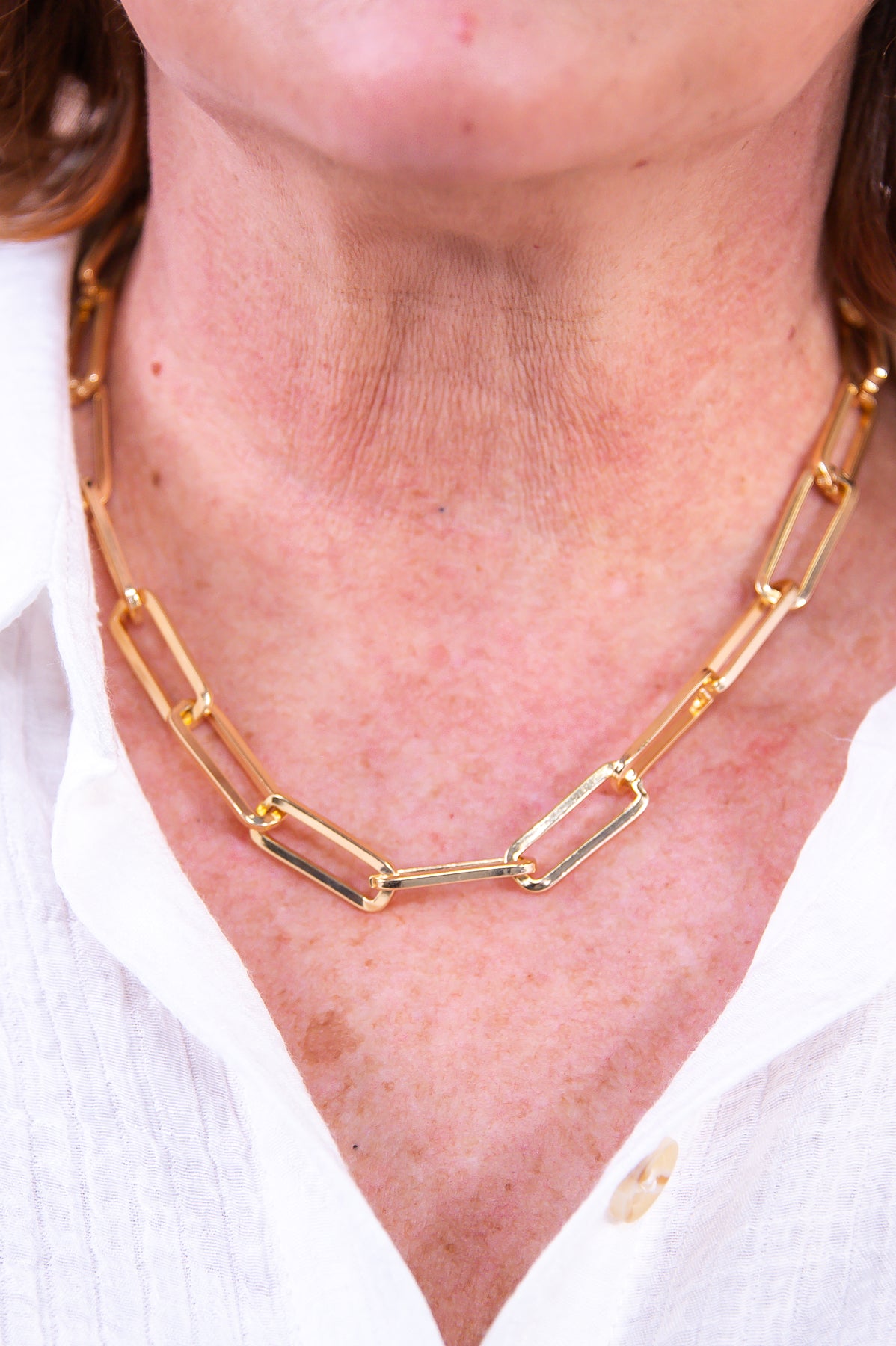 Gold Chain Link Necklace - NEK4297GD