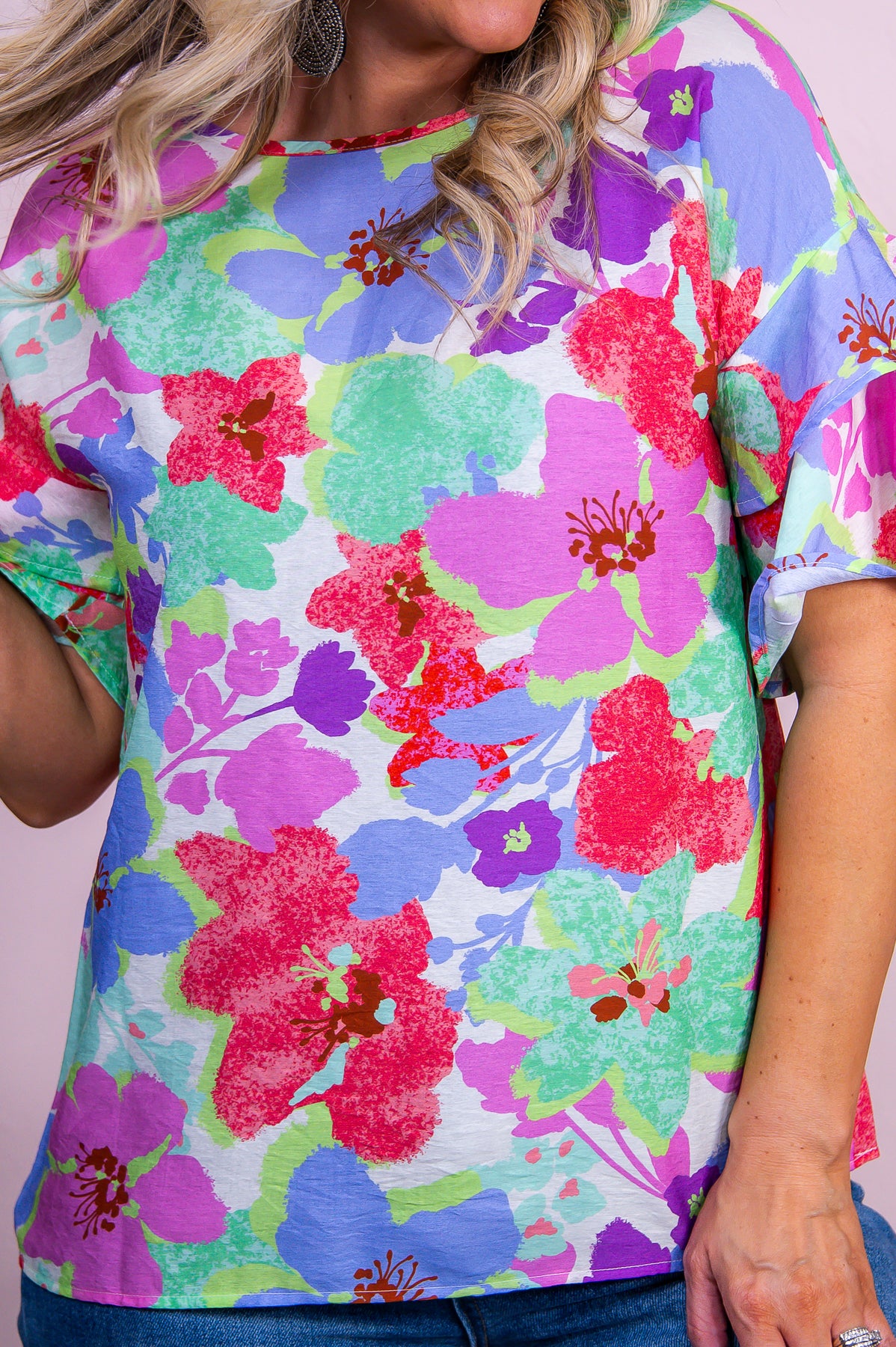 Bohemian Bliss Green/Multi Color Floral Top - T10098GN