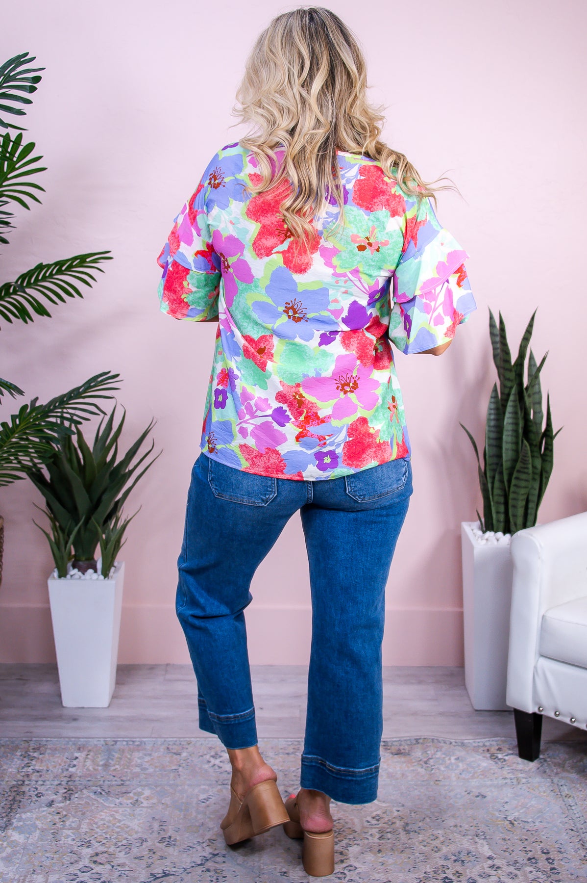 Bohemian Bliss Green/Multi Color Floral Top - T10098GN