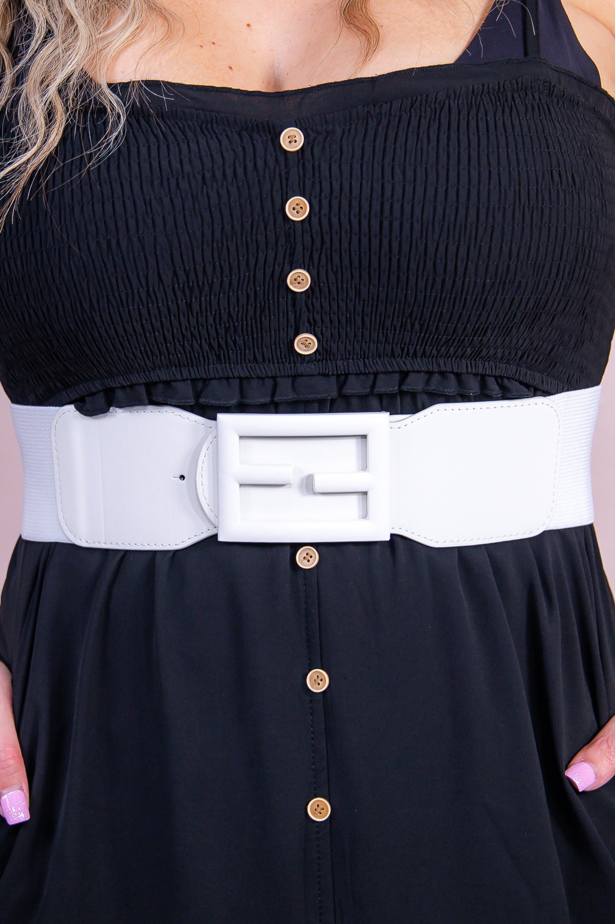 White Solid Regular Belt - BLT1302WH