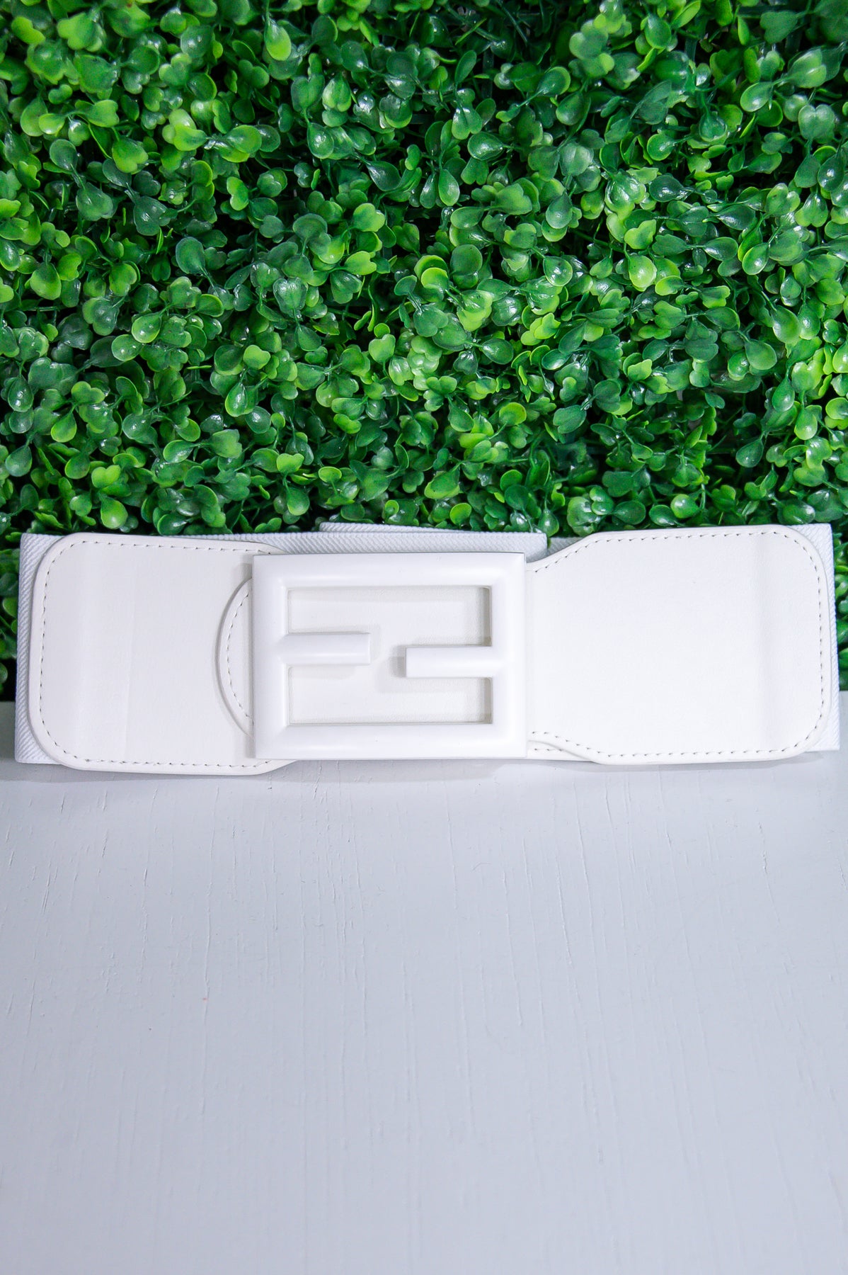 White Solid Extended Belt - BLT1306WH