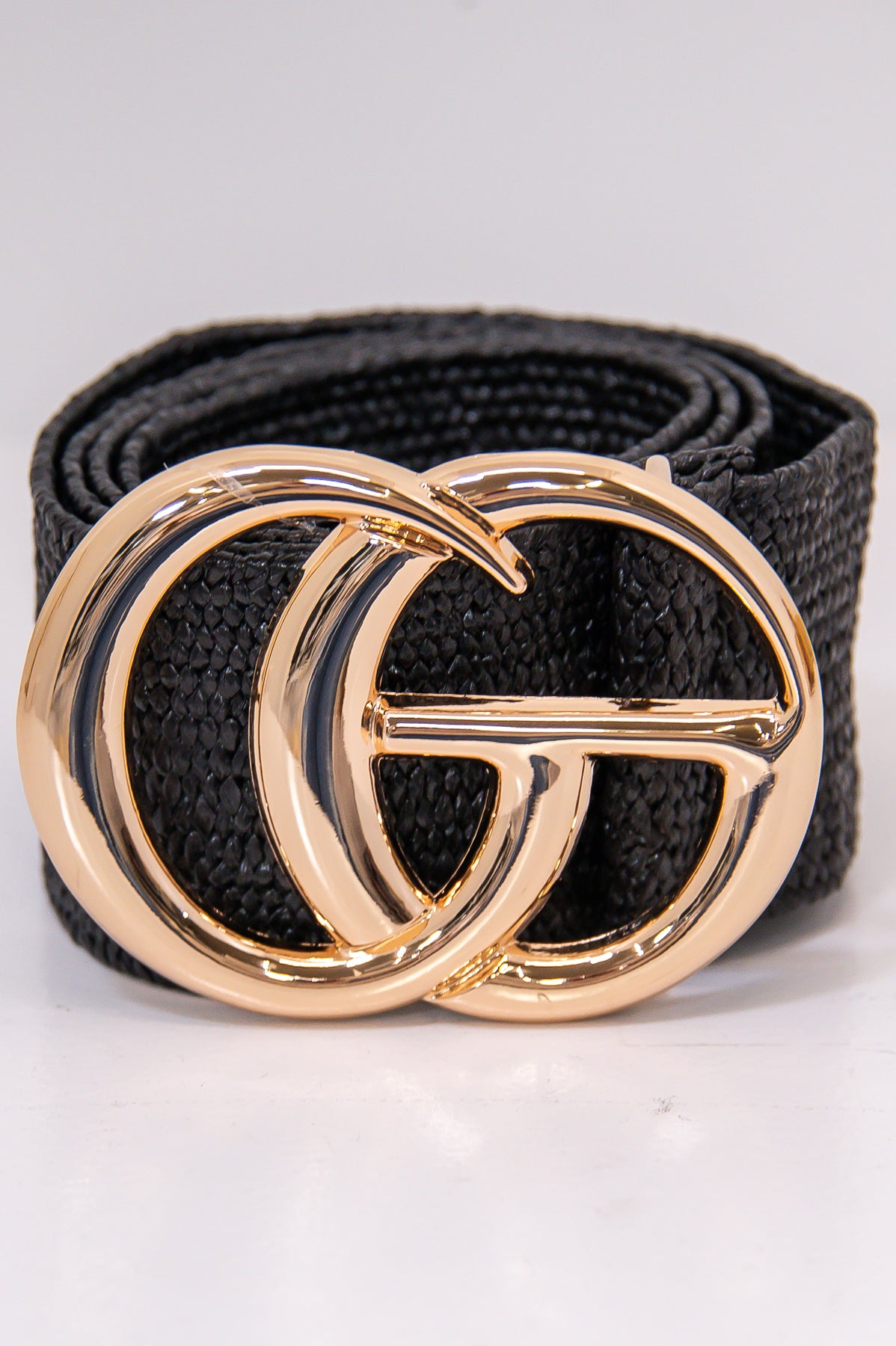 Black/Gold Woven Regular Belt - BLT1291BK