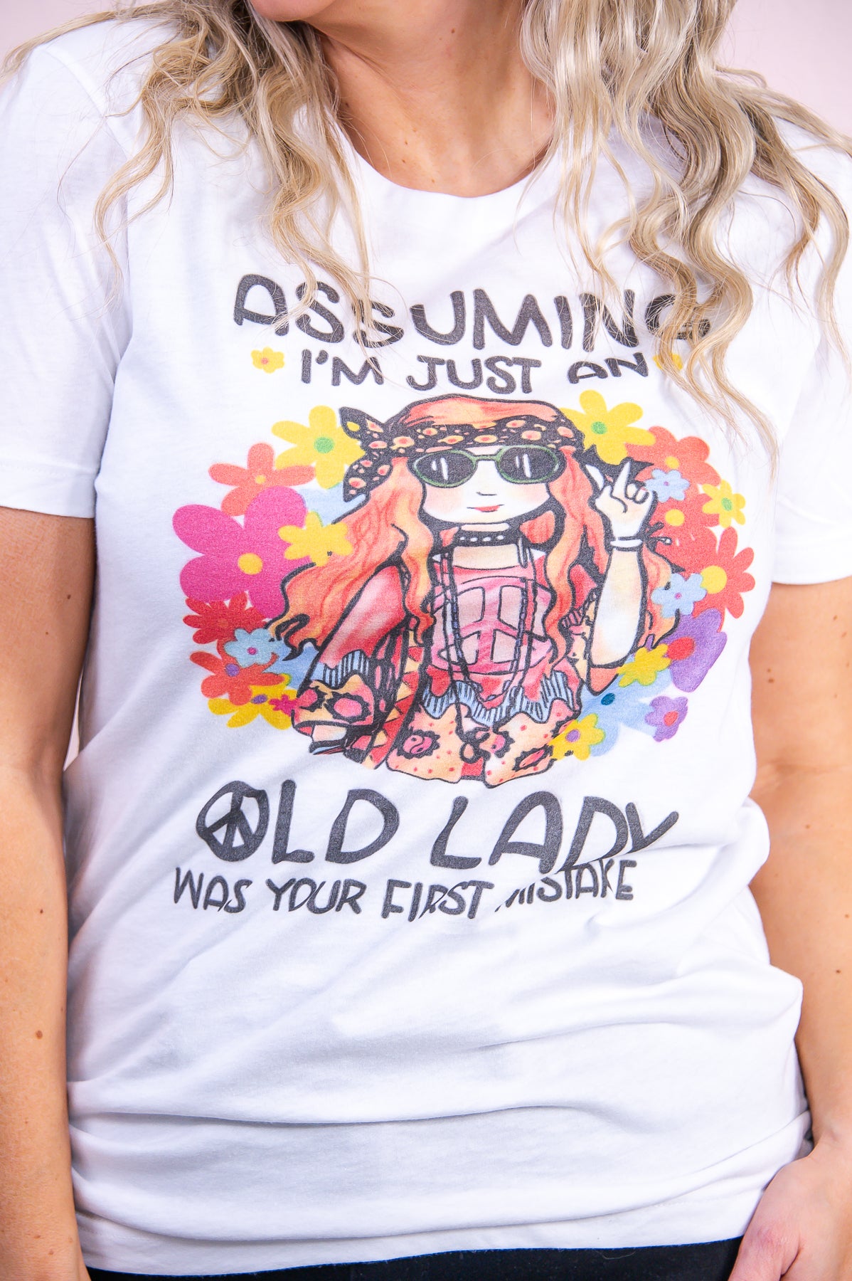 Assuming I'm Just Old White Graphic Tee - A3280WH