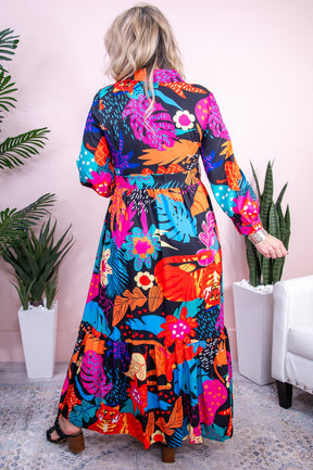 I Am Bold, Brilliant and Beautiful Multi Color/Pattern Maxi Dress - D5235MU