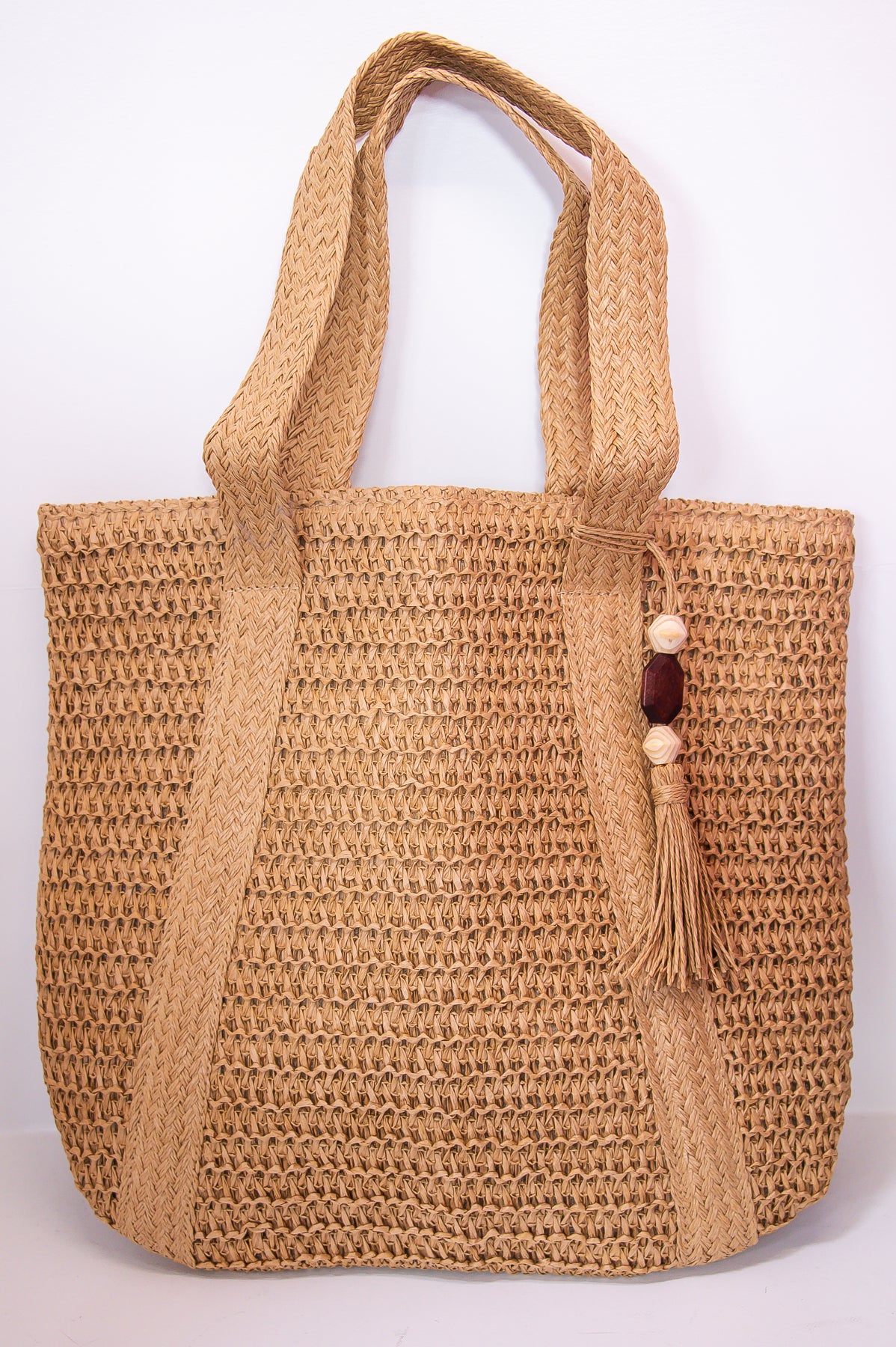 Sensitive Nature Khaki Solid Woven Tote Bag - BAG1869KH