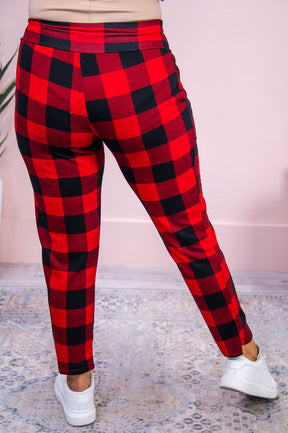 Quiet As A Mouse Red/Black Checkered Pajama Pants - PNT1537RD