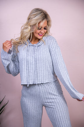 Total Relaxation Heather Gray Solid Top/Pant (2-Piece Set) - T8626HGR