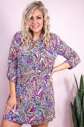 Nights Of Loveliness Orchid/Multi Color/Pattern Dress - D5252OR
