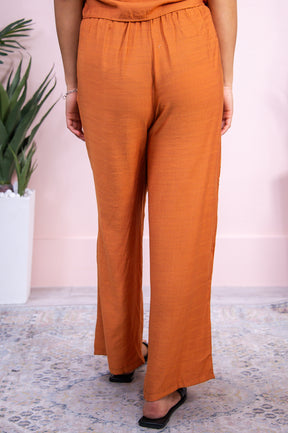 Baddie Central Burnt Orange Solid Cropped Top/Pant (2-Piece Set) - T9377BOR