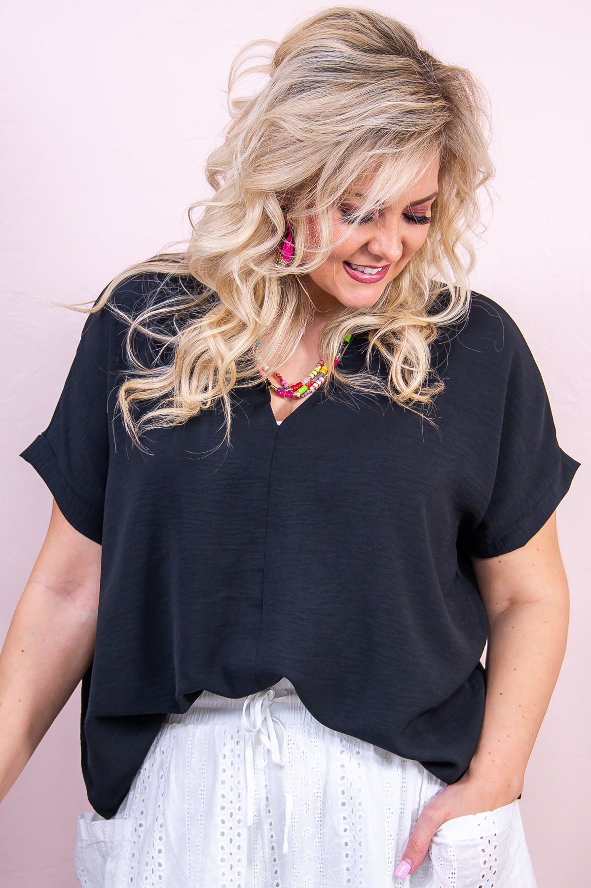 Totally Fabulous Black Solid Top - T9383BK