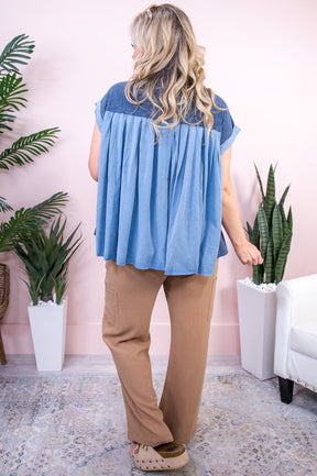 Sun Rays All Day Blue/Navy Top - T9386BL