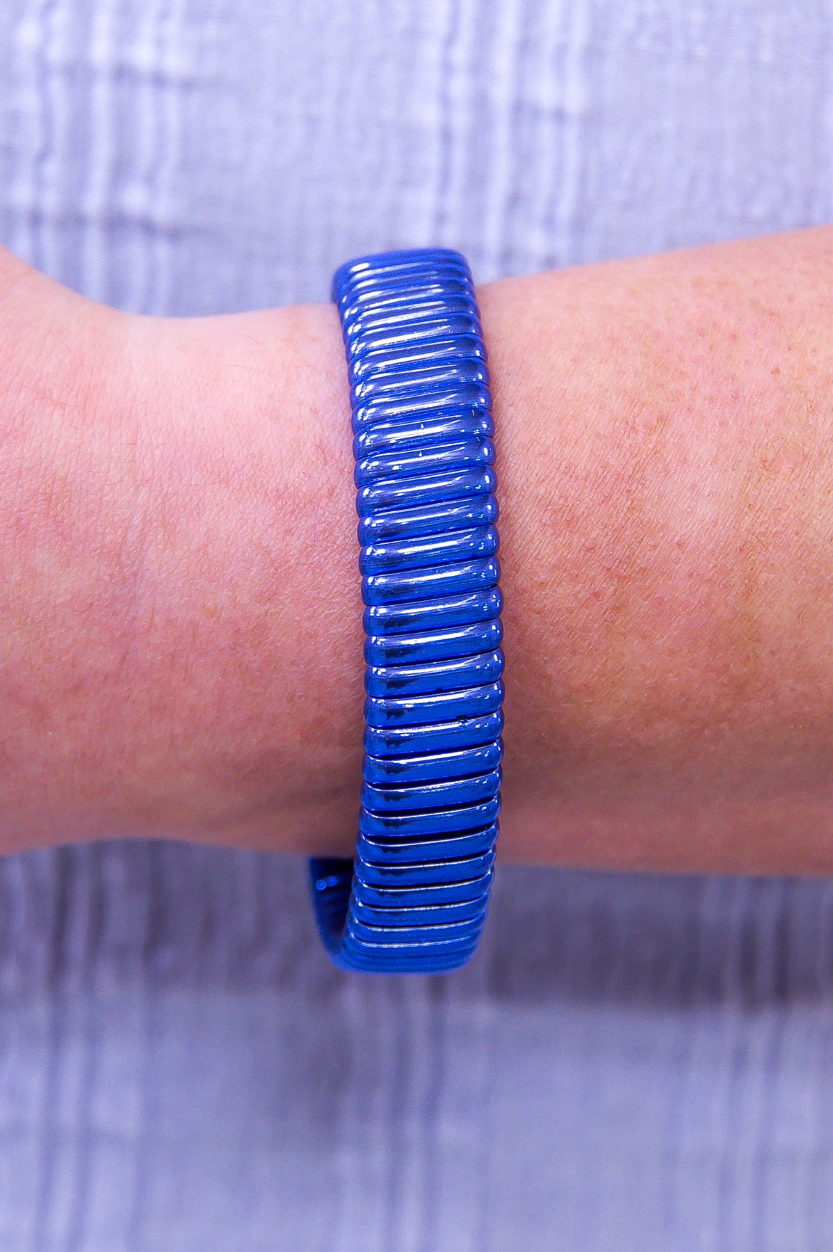 Blue Textured Cuff Bracelet - BRC3414BL