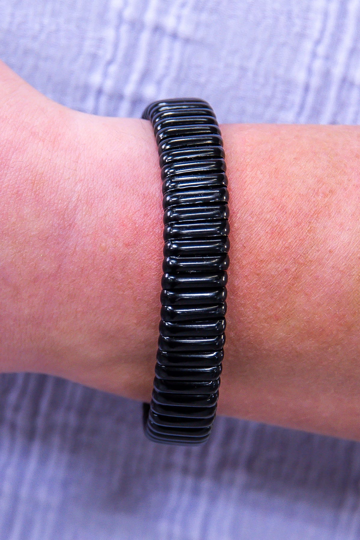 Black Textured Cuff Bracelet - BRC3413BK