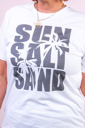 Sun Salt & Sand White Graphic Tee - A3315WH