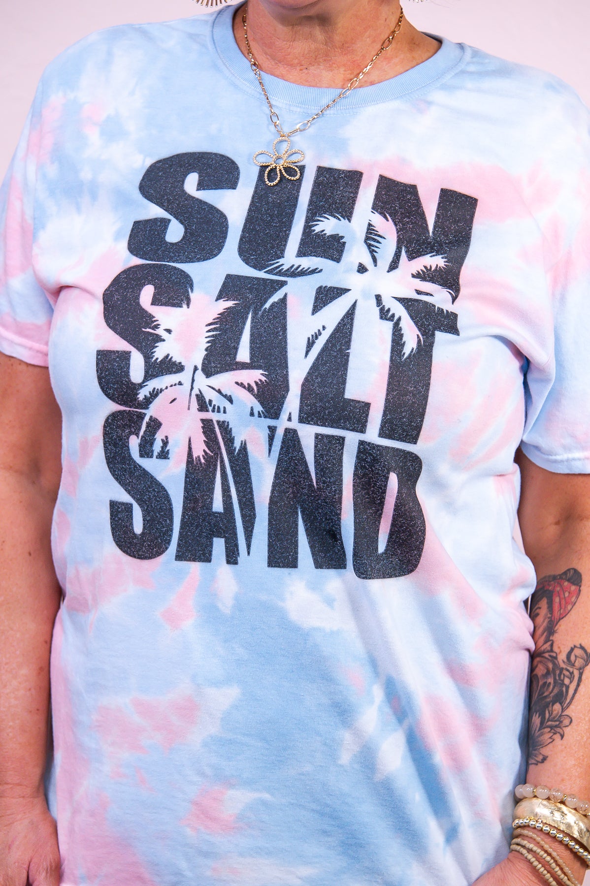 Sun Salt & Sand Coral Dream Tie Dye Graphic Tee - A3312CD