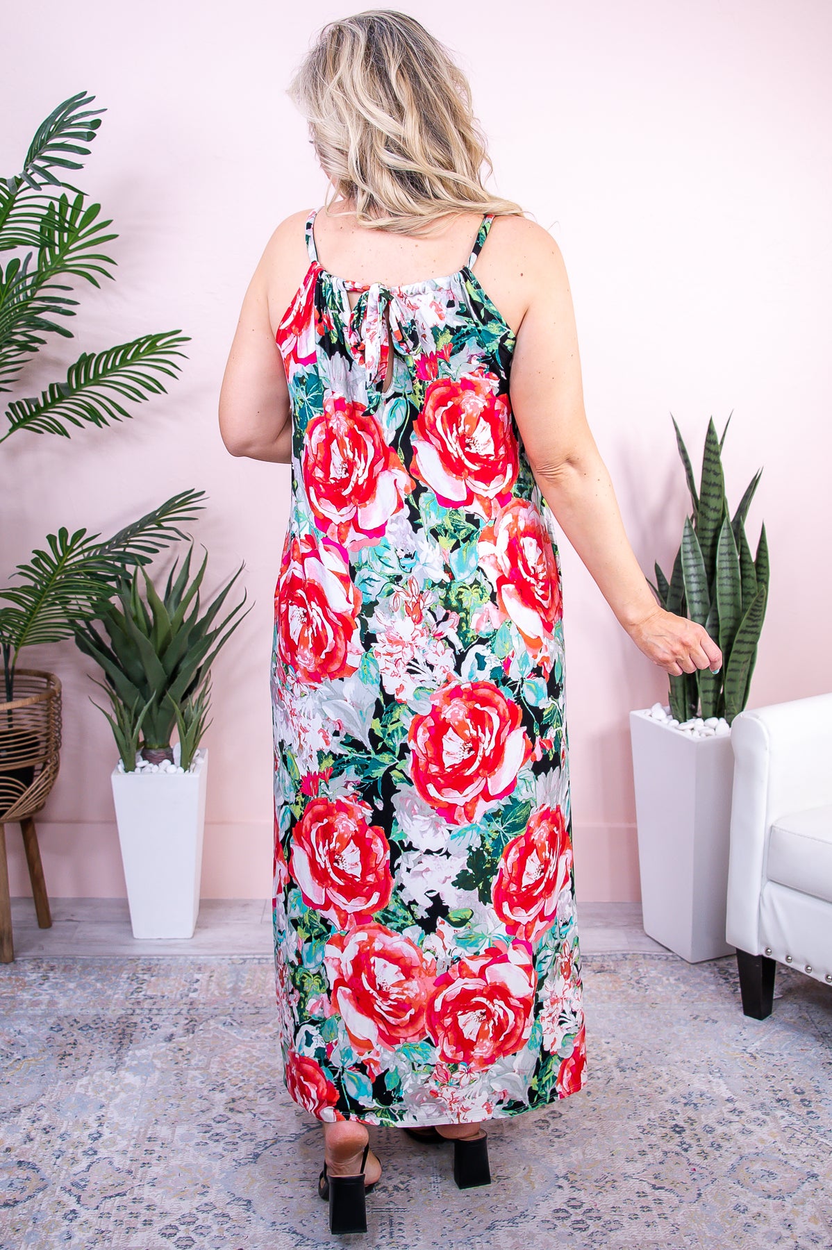 She's Thriving Black/Multi Color Floral Maxi Dress - D5271BK