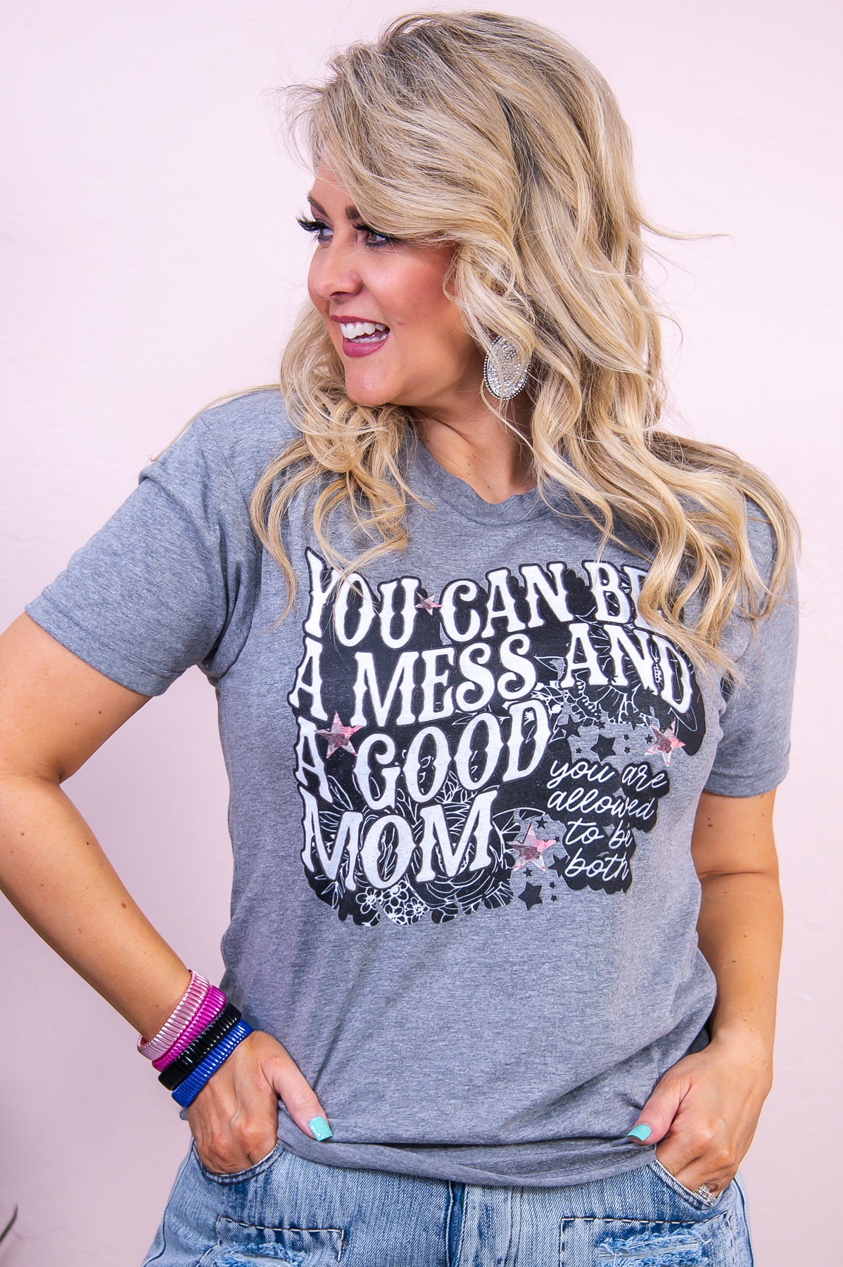 You Can Be A Mess Premium Heather Gray Graphic Tee - A3327PHG
