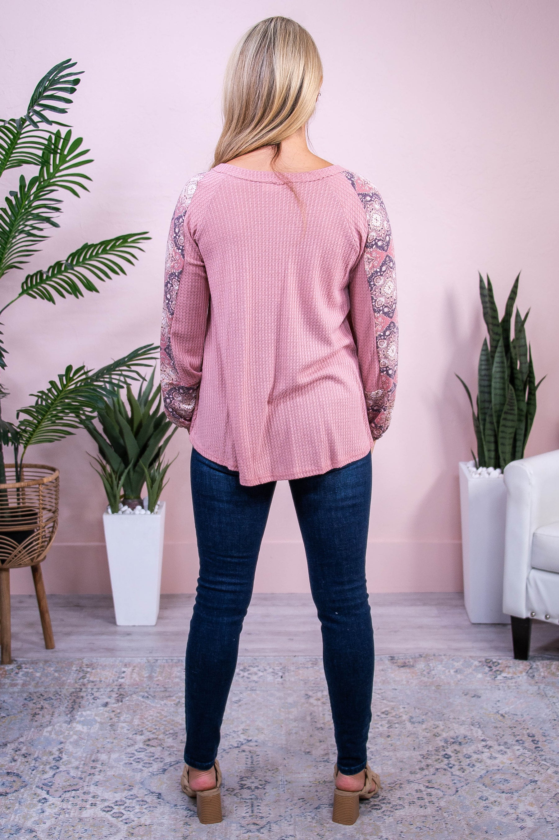 Girl On The Go Mauve/Multi Color Printed Top - T10380MV