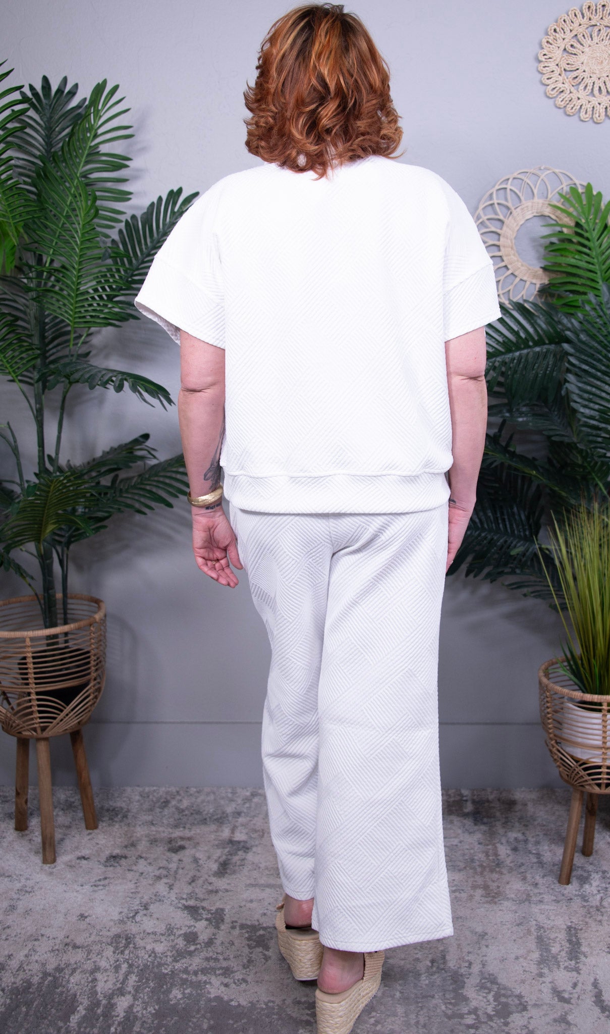 Set The Standard White Texture Half Zip Set - T11343WH