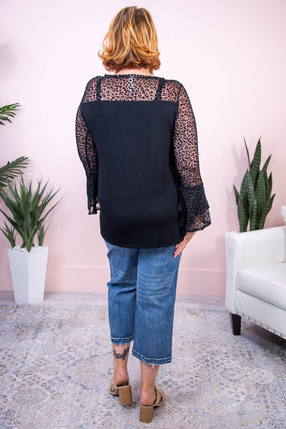A Positive Mindset Black Solid Printed Top - T8147BK