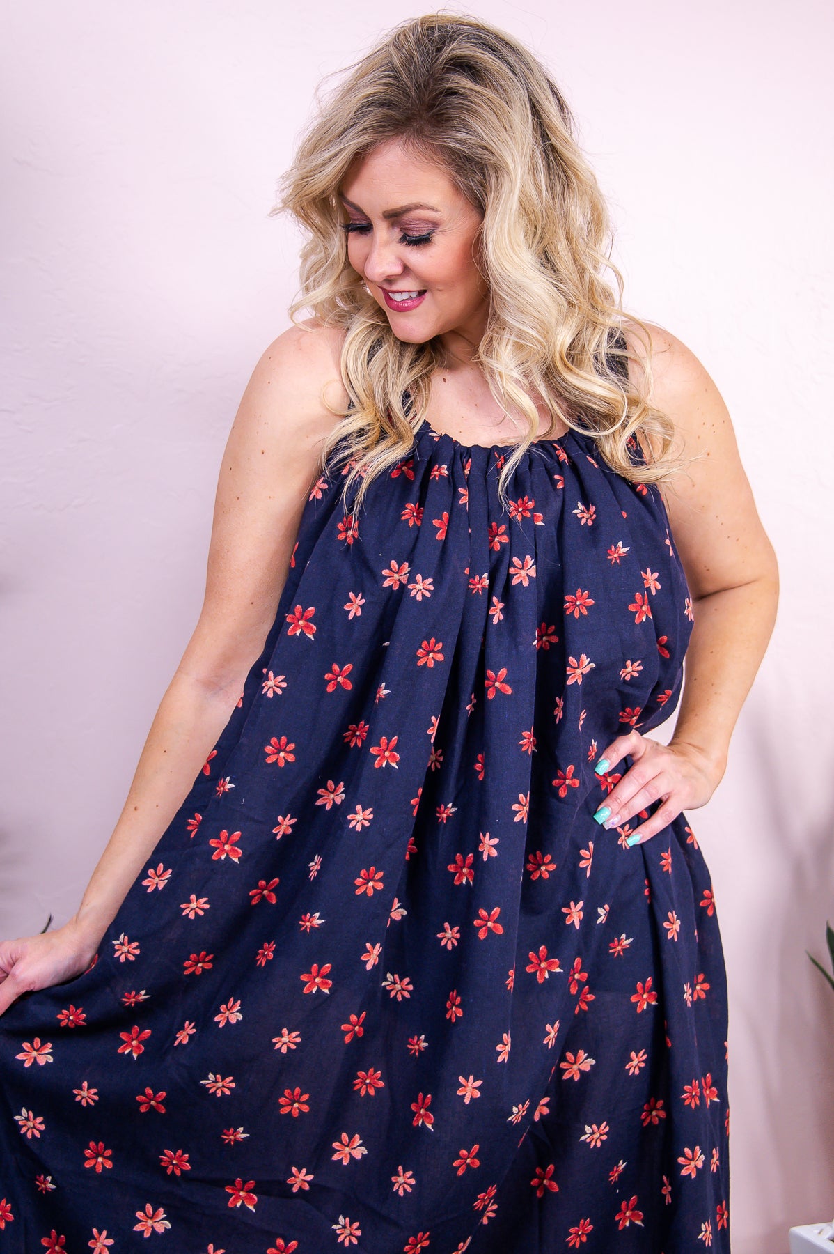 Basically Effortless Navy Floral Dress - D5299NV