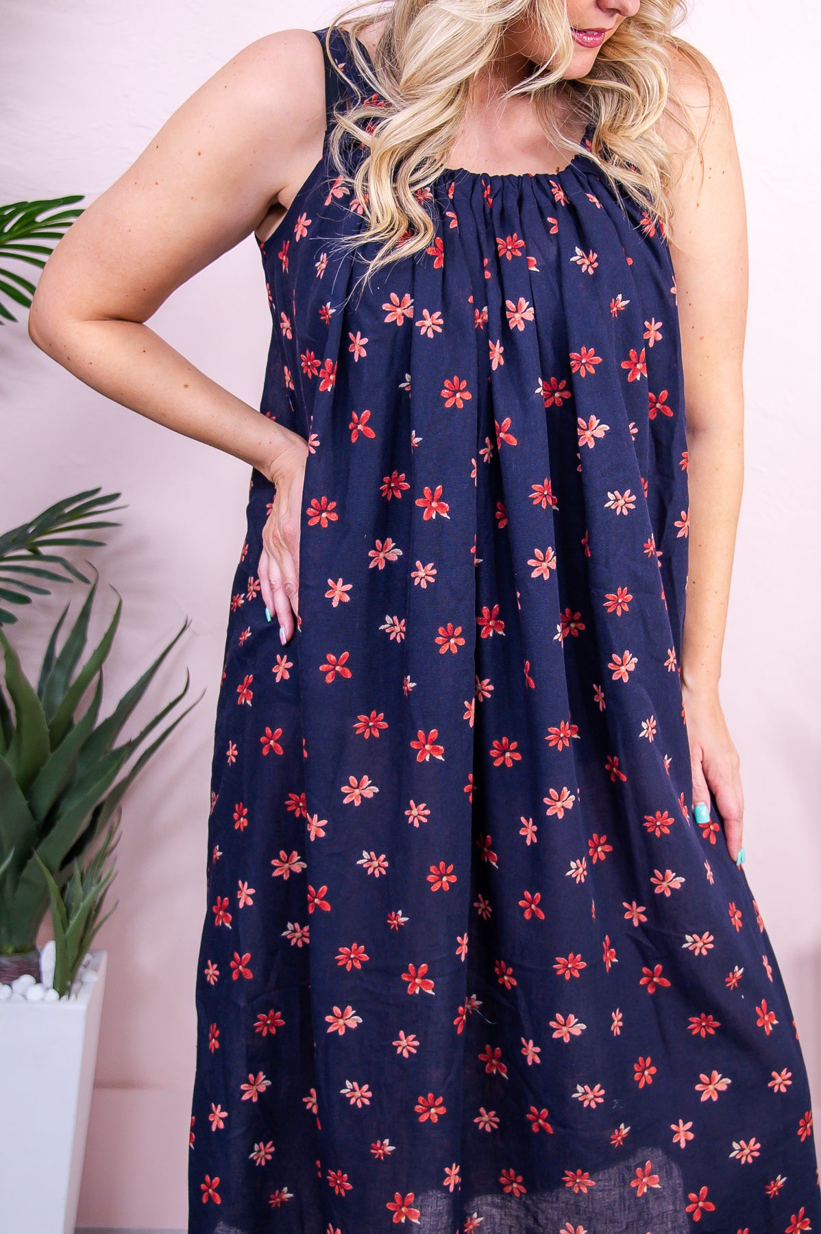 Basically Effortless Navy Floral Dress - D5299NV